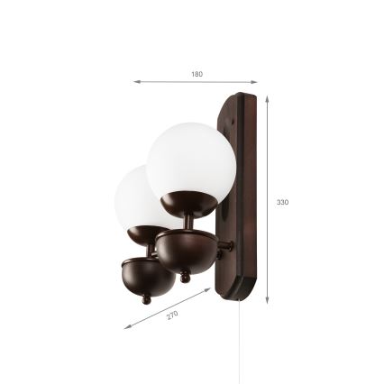 Brilagi - Vägglampa COTTAGE 2xG9/40W/230V bok/vit