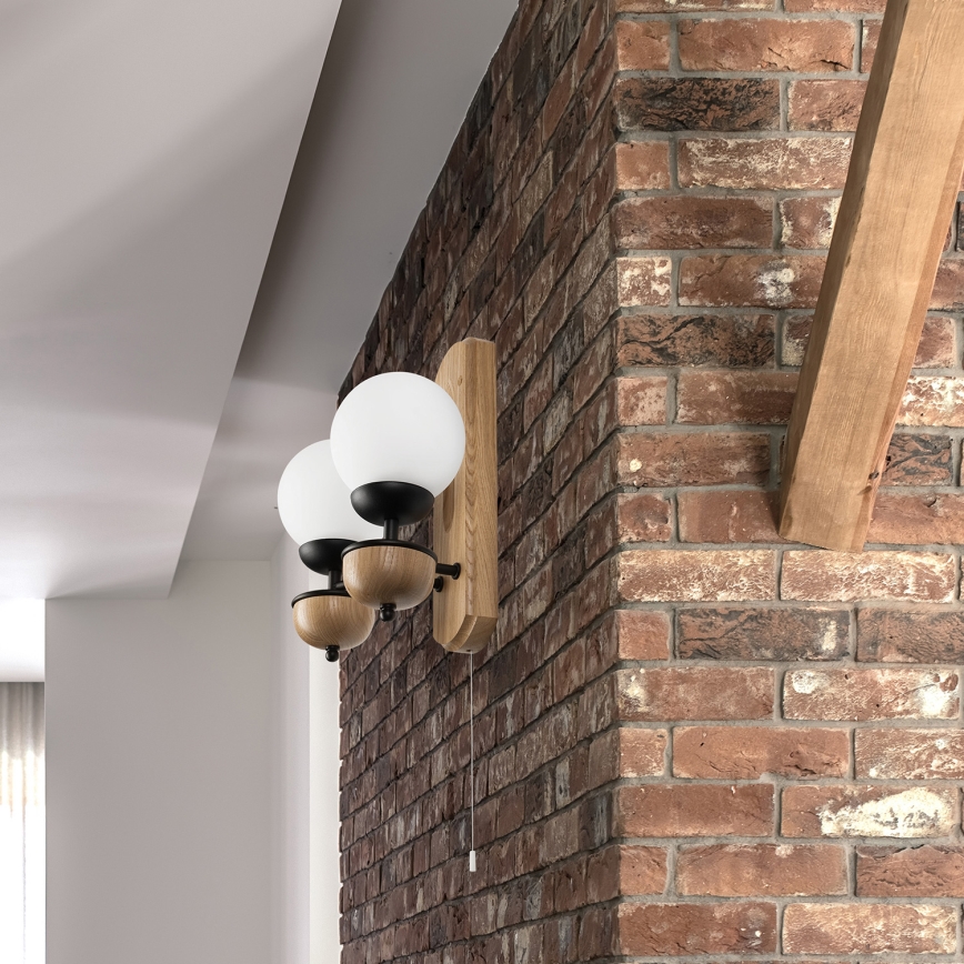 Brilagi - Vägglampa COTTAGE 2xG9/40W/230V ek/vit