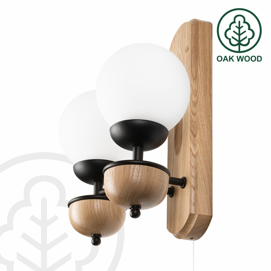 Brilagi - Vägglampa COTTAGE 2xG9/40W/230V ek/vit