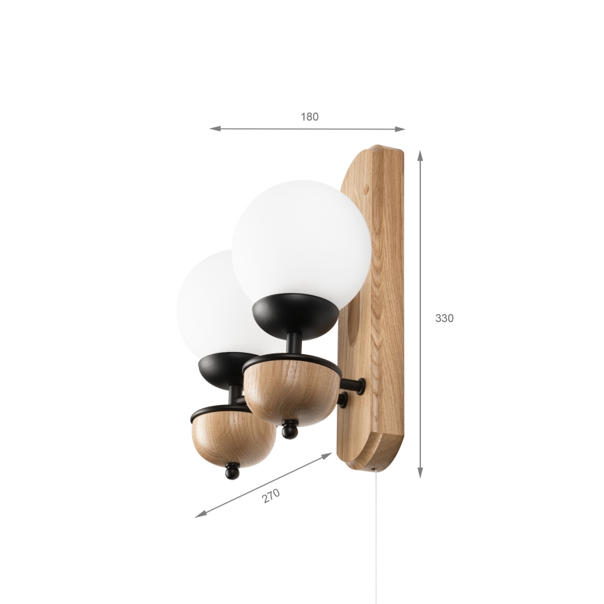 Brilagi - Vägglampa COTTAGE 2xG9/40W/230V ek/vit