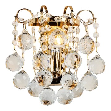 Brilagi - Vägglampa CRYSTAL 1xE14/60W/230V guld