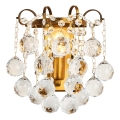 Brilagi - Vägglampa CRYSTAL 1xE14/60W/230V mässing