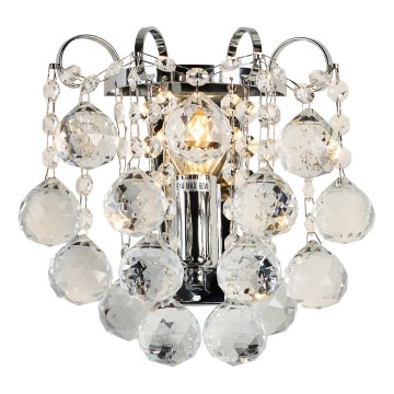 Brilagi - Vägglampa CRYSTAL 1xE14/60W/230V skinande krom
