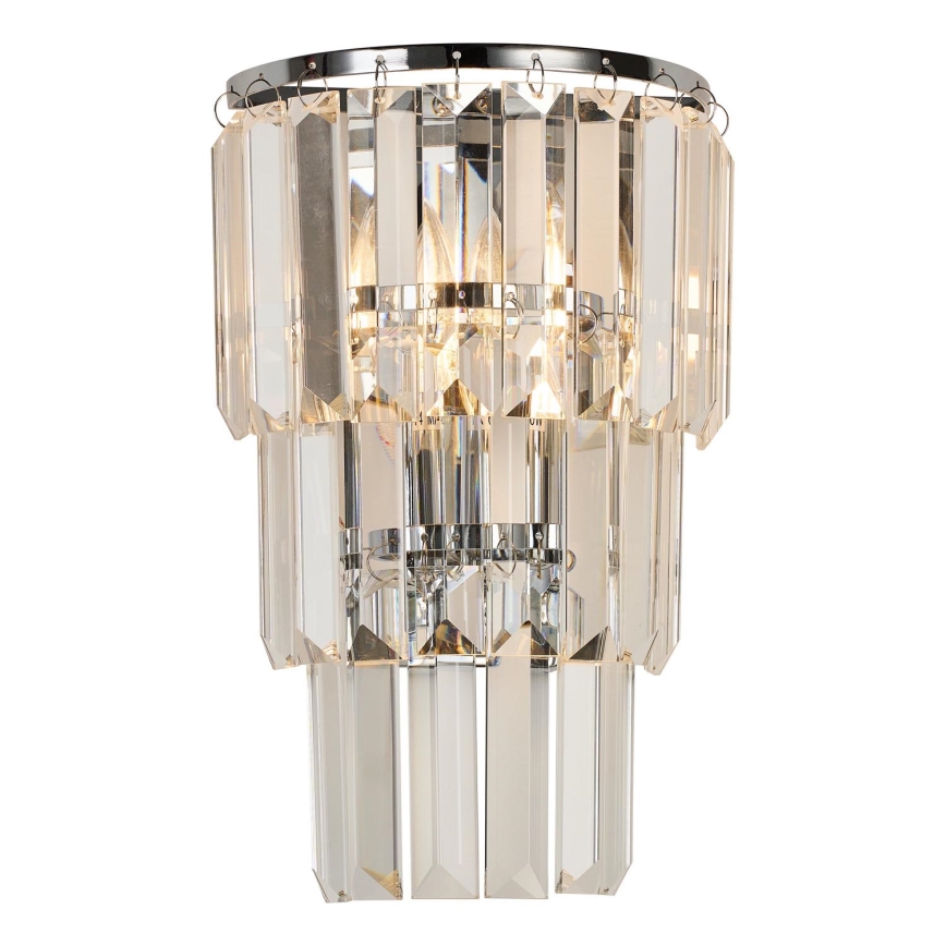 Brilagi - Vägglampa CRYSTAL 1xE14/60W/230V skinande krom
