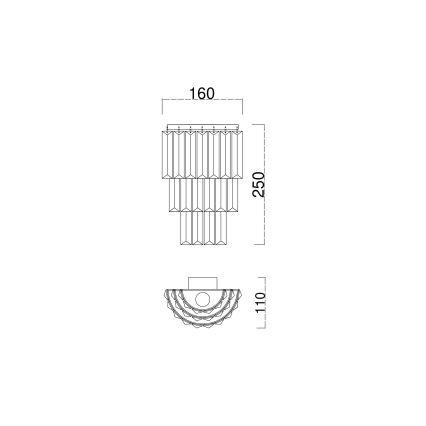 Brilagi - Vägglampa CRYSTAL 1xE14/60W/230V skinande krom