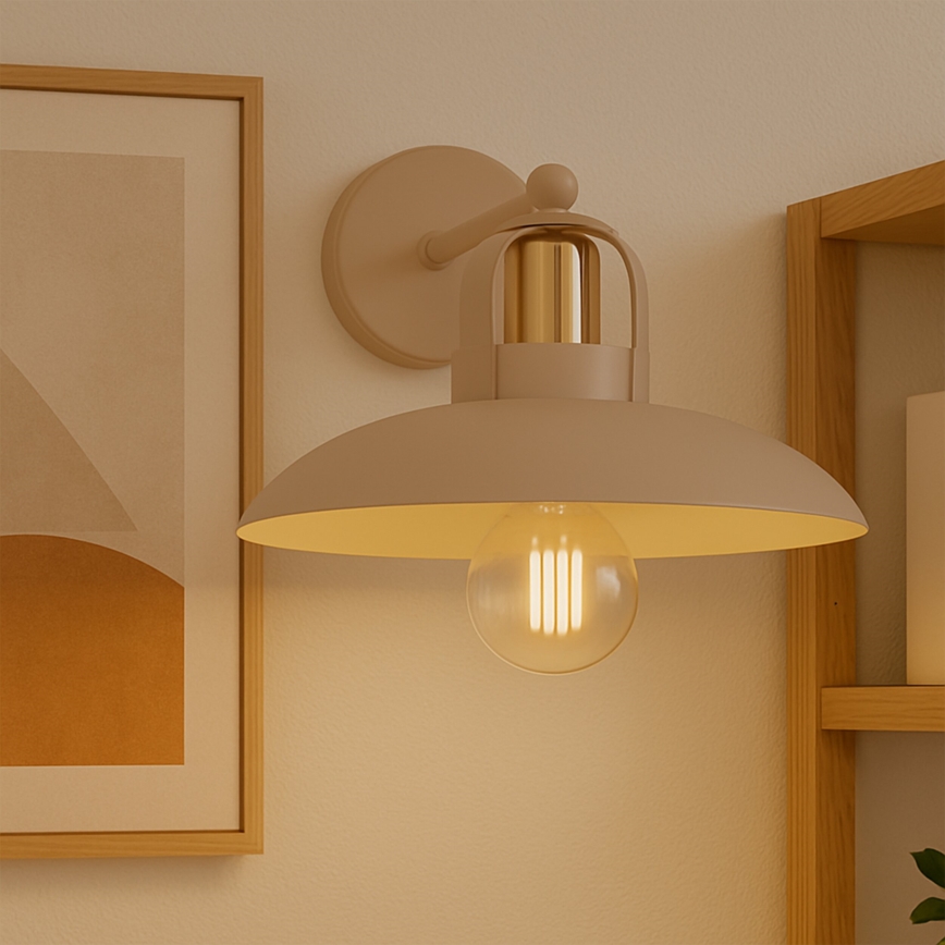 Brilagi - Vägglampa FLAMENGO 1xE27/60W/230V beige