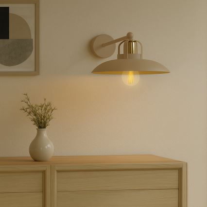 Brilagi - Vägglampa FLAMENGO 1xE27/60W/230V beige