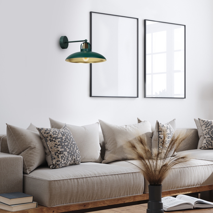 Brilagi - Vägglampa FLAMENGO 1xE27/60W/230V grön