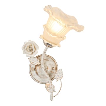 Brilagi - Vägglampa FLORA 1xE14/60W/230V grädde/patina