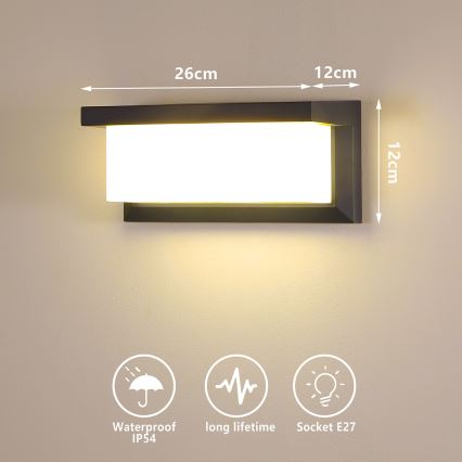 Brilagi - Vägglampa för utomhusbruk BRICKY 1xE27/60W/230V antracit IP54