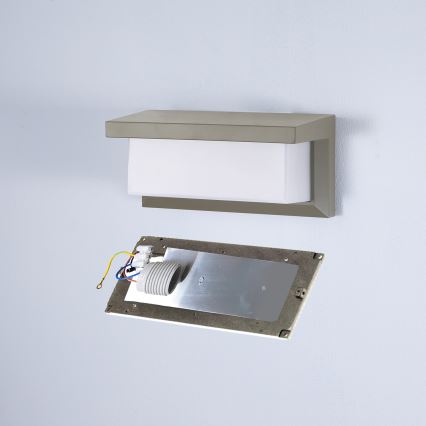 Brilagi - Vägglampa för utomhusbruk BRICKY 1xE27/60W/230V grå IP54