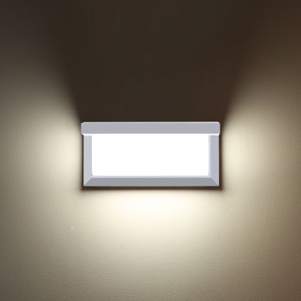 Brilagi - Vägglampa för utomhusbruk BRICKY 1xE27/60W/230V vit IP54
