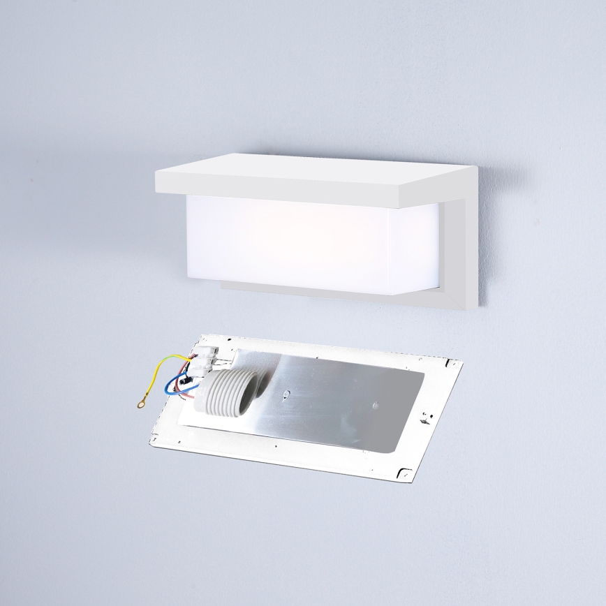 Brilagi - Vägglampa för utomhusbruk BRICKY 1xE27/60W/230V vit IP54