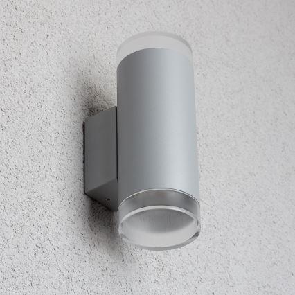 Brilagi - Vägglampa för utomhusbruk MATERA 2xGU10/30W/230V grå IP54