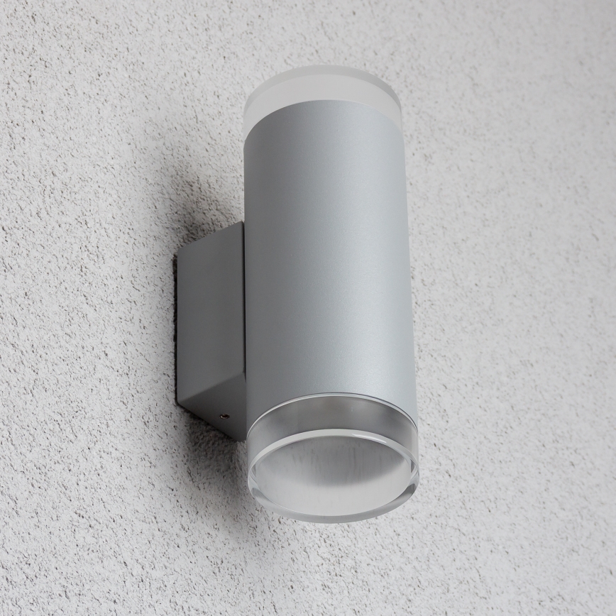 Brilagi - Vägglampa för utomhusbruk MATERA 2xGU10/30W/230V grå IP54