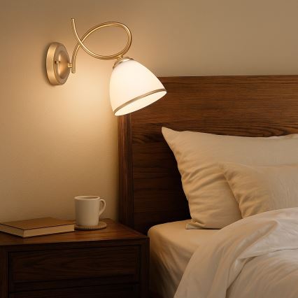 Brilagi - Vägglampa FRED 1xE27/60W/230V guld