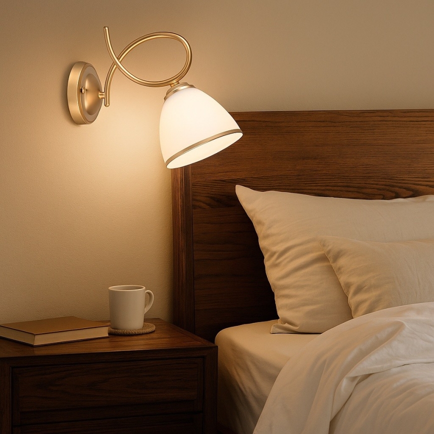 Brilagi - Vägglampa FRED 1xE27/60W/230V guld