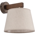Brilagi - Vägglampa LATTE 1xE27/60W/230V furu/beige