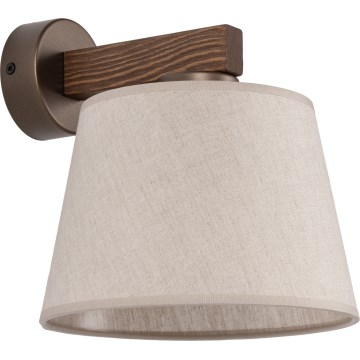 Brilagi - Vägglampa LATTE 1xE27/60W/230V furu/beige