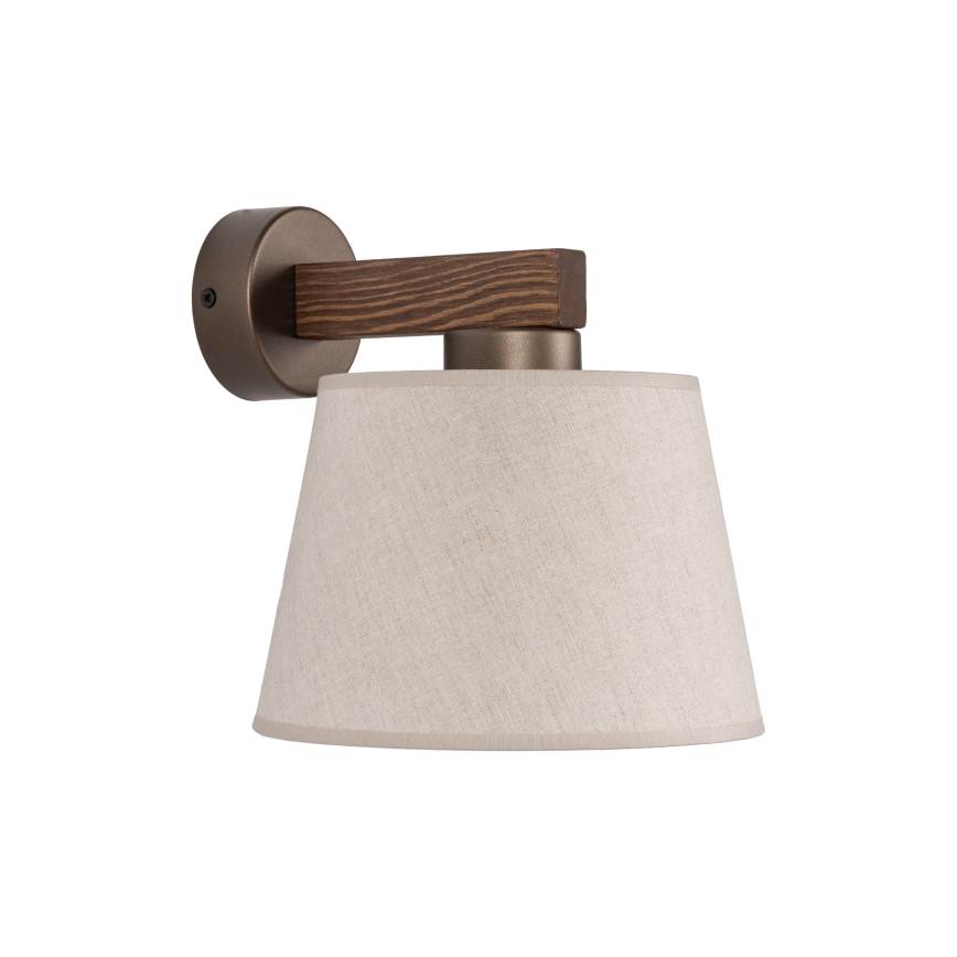 Brilagi - Vägglampa LATTE 1xE27/60W/230V furu/beige