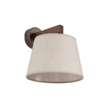Brilagi - Vägglampa LATTE 1xE27/60W/230V furu/beige