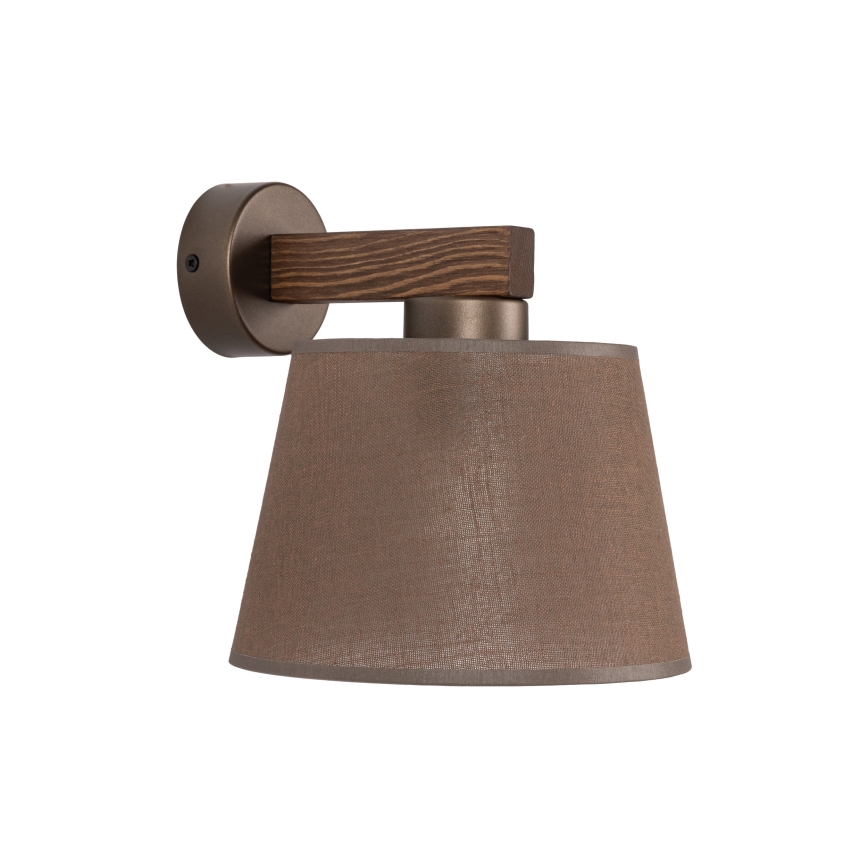 Brilagi - Vägglampa LATTE 1xE27/60W/230V furu/brun