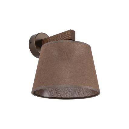 Brilagi - Vägglampa LATTE 1xE27/60W/230V furu/brun