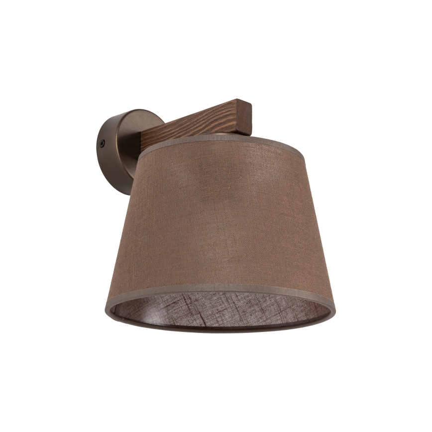 Brilagi - Vägglampa LATTE 1xE27/60W/230V furu/brun