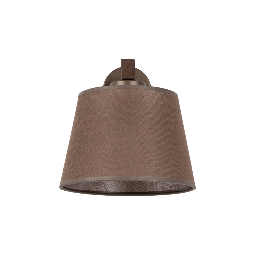 Brilagi - Vägglampa LATTE 1xE27/60W/230V furu/brun