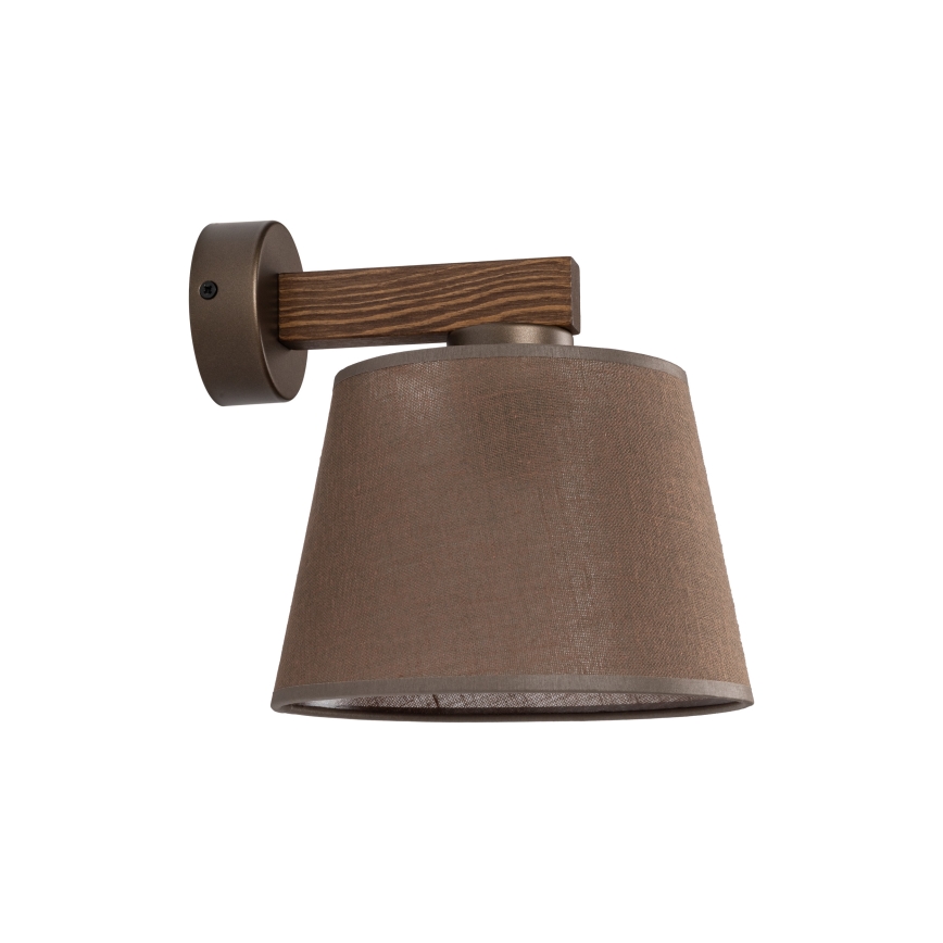Brilagi - Vägglampa LATTE 1xE27/60W/230V furu/brun