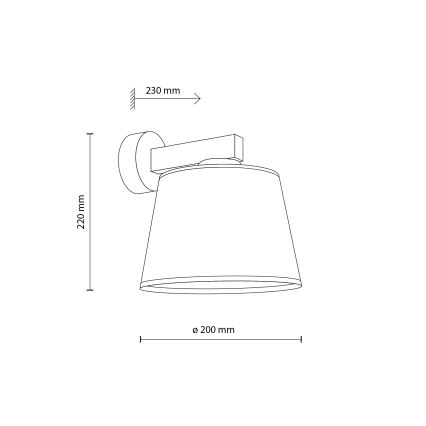 Brilagi - Vägglampa LATTE 1xE27/60W/230V furu/brun