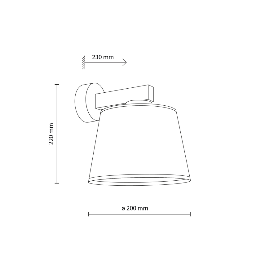 Brilagi - Vägglampa LATTE 1xE27/60W/230V furu/brun