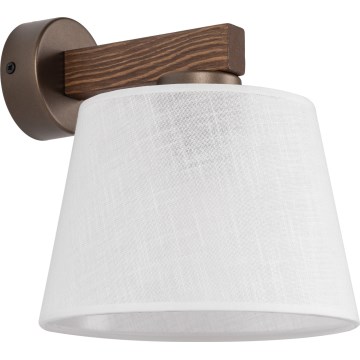 Brilagi - Vägglampa LATTE 1xE27/60W/230V furu/vit