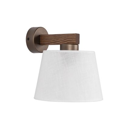 Brilagi - Vägglampa LATTE 1xE27/60W/230V furu/vit