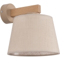 Brilagi - Vägglampa LATTE SABIA 1xE27/60W/230V furu/beige