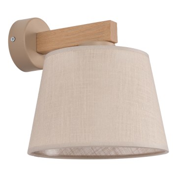 Brilagi - Vägglampa LATTE SABIA 1xE27/60W/230V furu/beige