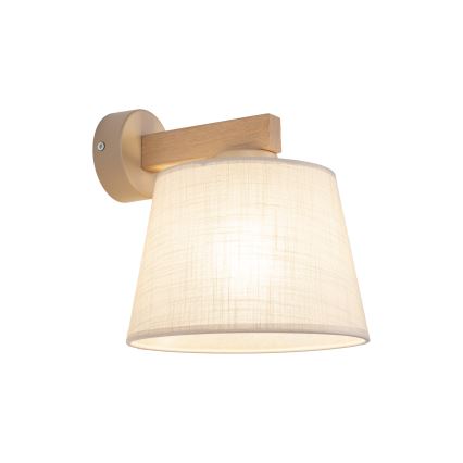 Brilagi - Vägglampa LATTE SABIA 1xE27/60W/230V furu/beige