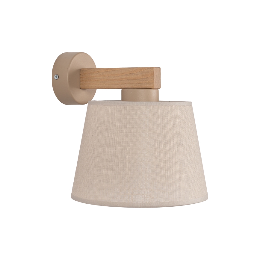 Brilagi - Vägglampa LATTE SABIA 1xE27/60W/230V furu/beige