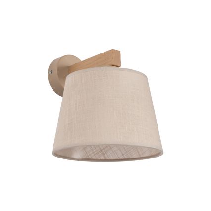 Brilagi - Vägglampa LATTE SABIA 1xE27/60W/230V furu/beige