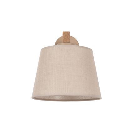 Brilagi - Vägglampa LATTE SABIA 1xE27/60W/230V furu/beige