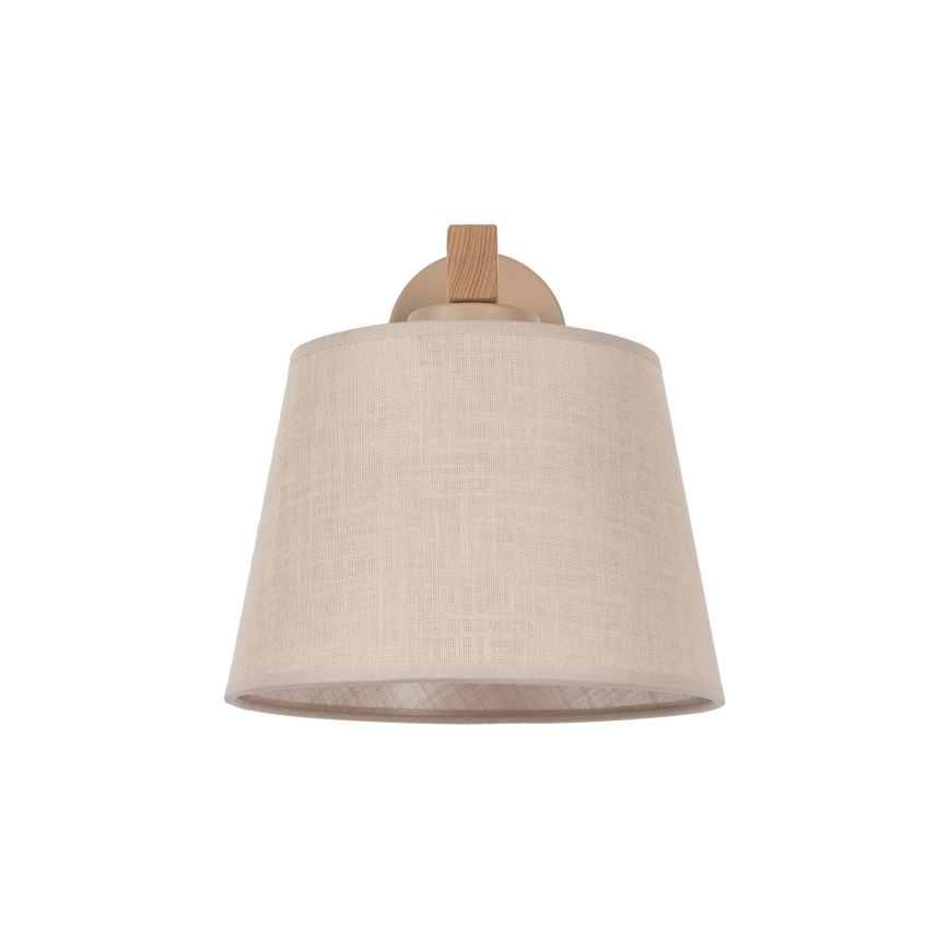 Brilagi - Vägglampa LATTE SABIA 1xE27/60W/230V furu/beige