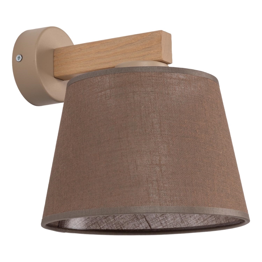 Brilagi - Vägglampa LATTE SABIA 1xE27/60W/230V furu/brun