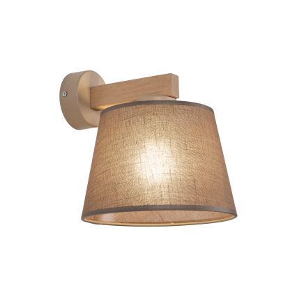 Brilagi - Vägglampa LATTE SABIA 1xE27/60W/230V furu/brun