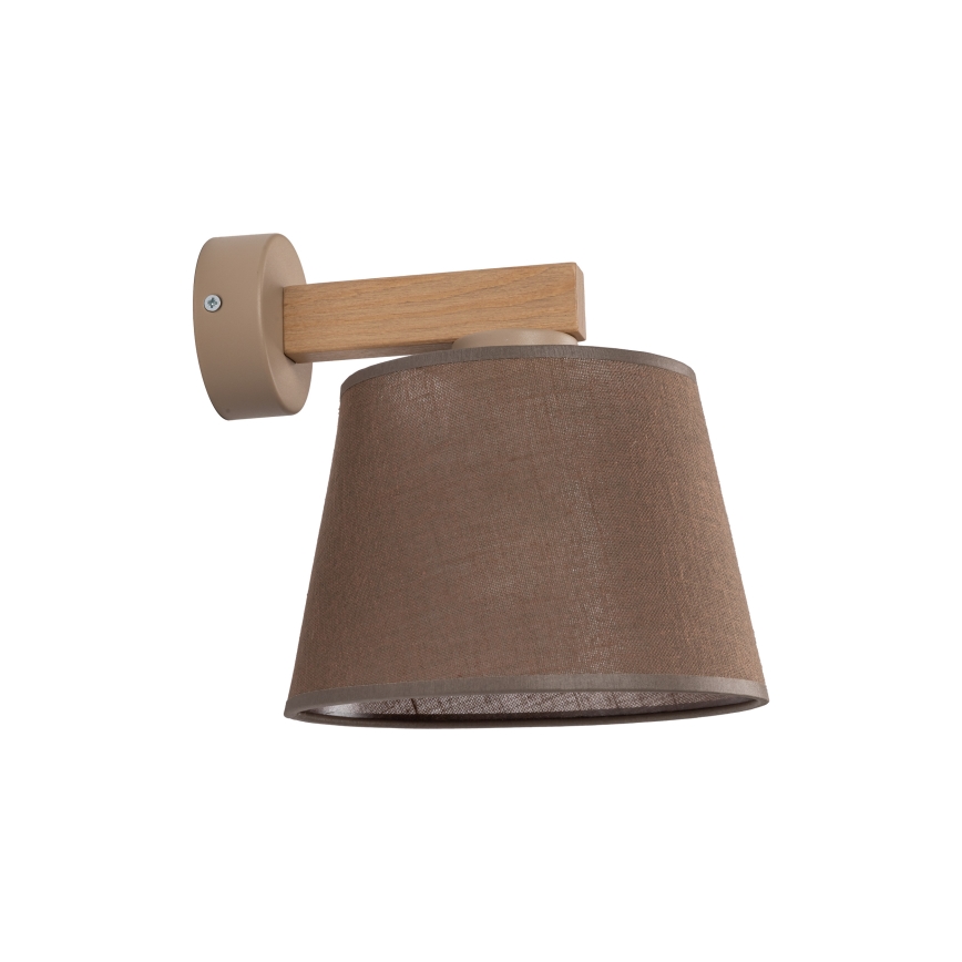 Brilagi - Vägglampa LATTE SABIA 1xE27/60W/230V furu/brun
