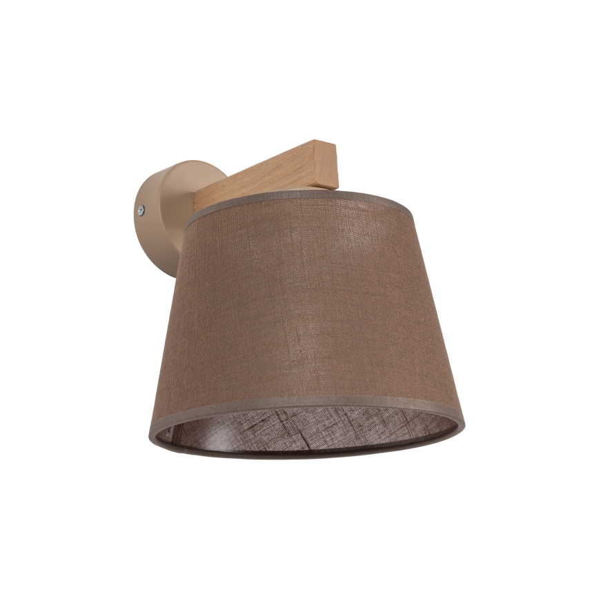Brilagi - Vägglampa LATTE SABIA 1xE27/60W/230V furu/brun