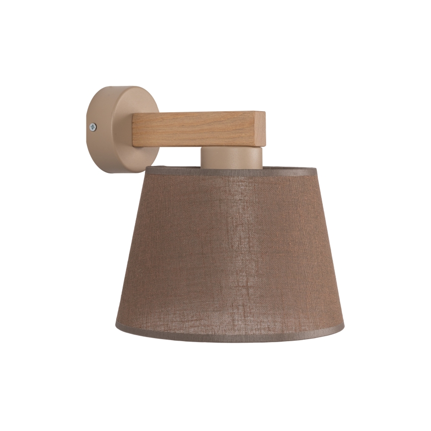 Brilagi - Vägglampa LATTE SABIA 1xE27/60W/230V furu/brun
