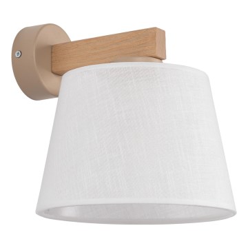 Brilagi - Vägglampa LATTE SABIA 1xE27/60W/230V furu/vit