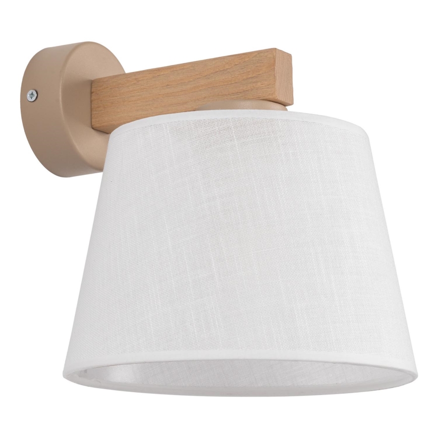 Brilagi - Vägglampa LATTE SABIA 1xE27/60W/230V furu/vit
