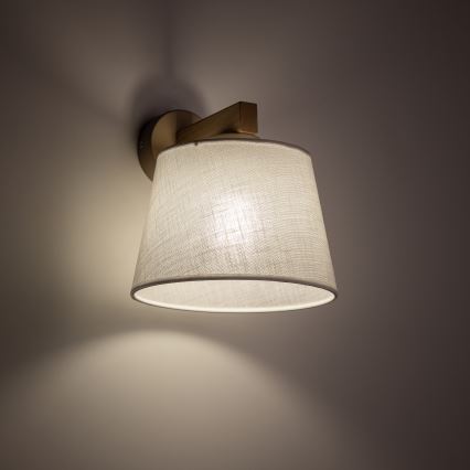 Brilagi - Vägglampa LATTE SABIA 1xE27/60W/230V furu/vit