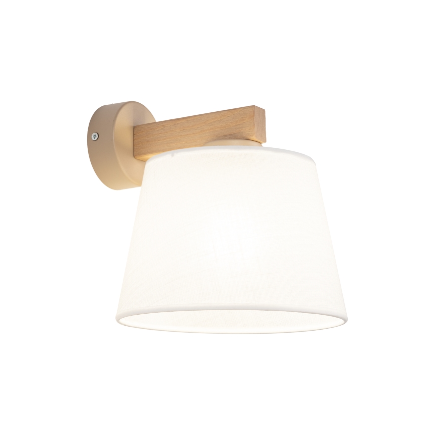 Brilagi - Vägglampa LATTE SABIA 1xE27/60W/230V furu/vit